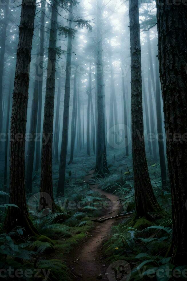 Photo of the Dark Spine Forest Background Wallpaper