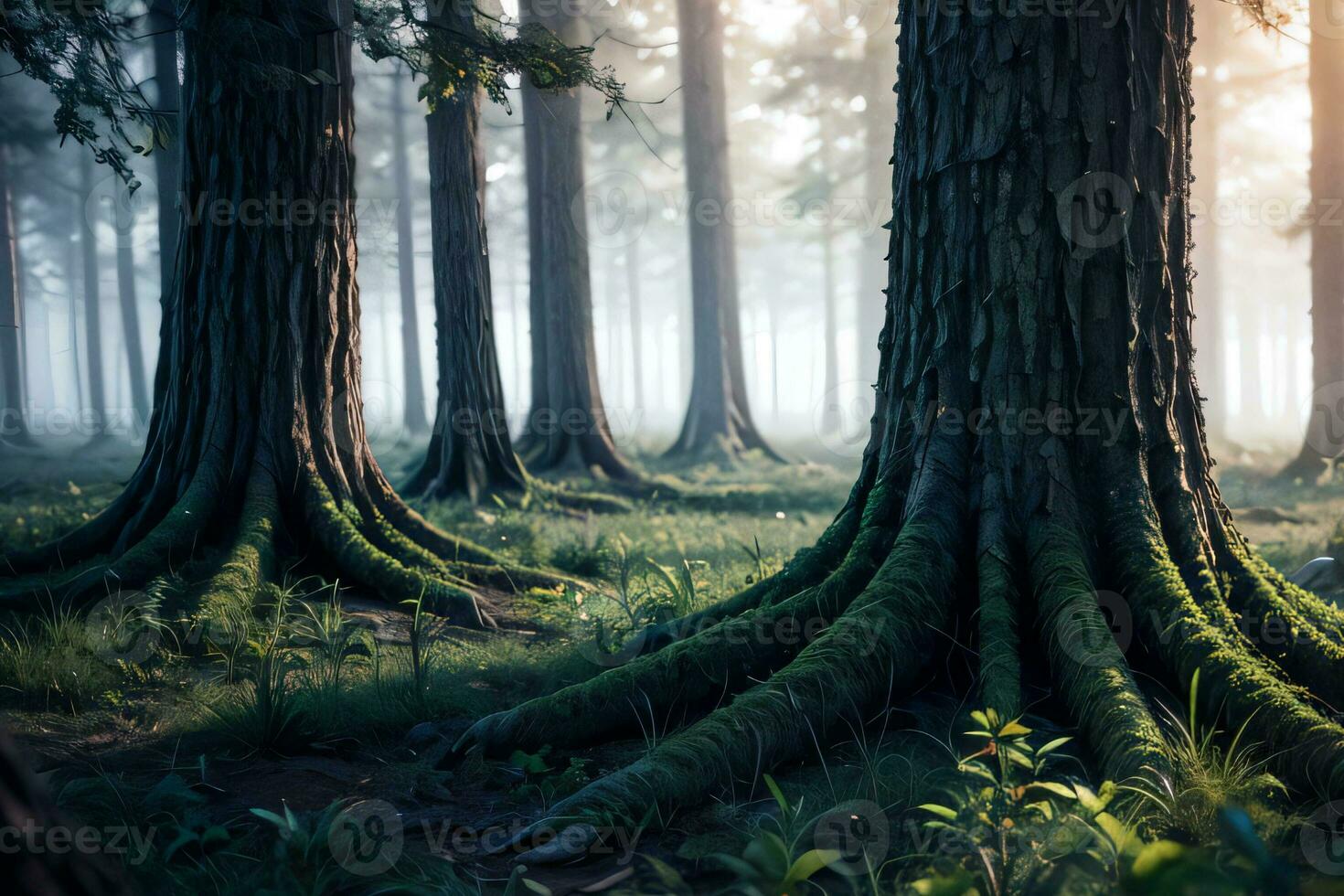 Photo of the Dark Spine Forest Background Wallpaper