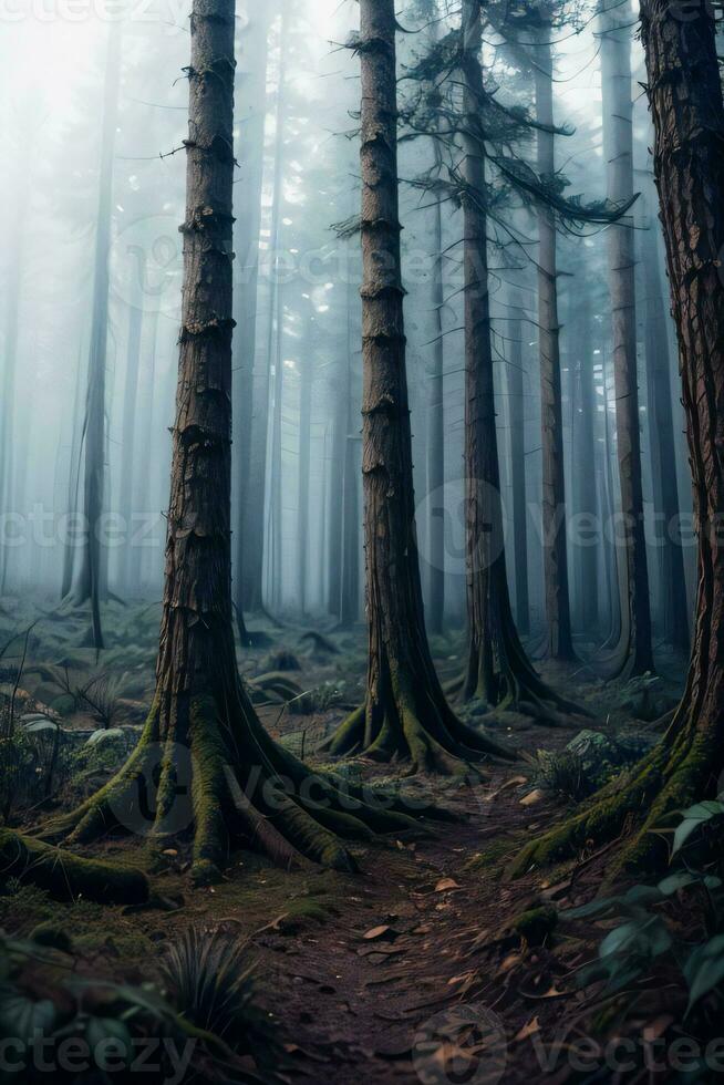 Photo of the Dark Spine Forest Background Wallpaper