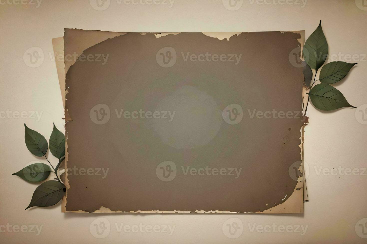 Vintage Background With Watercolor Coffee Beans and Leaves Cafe Template photo