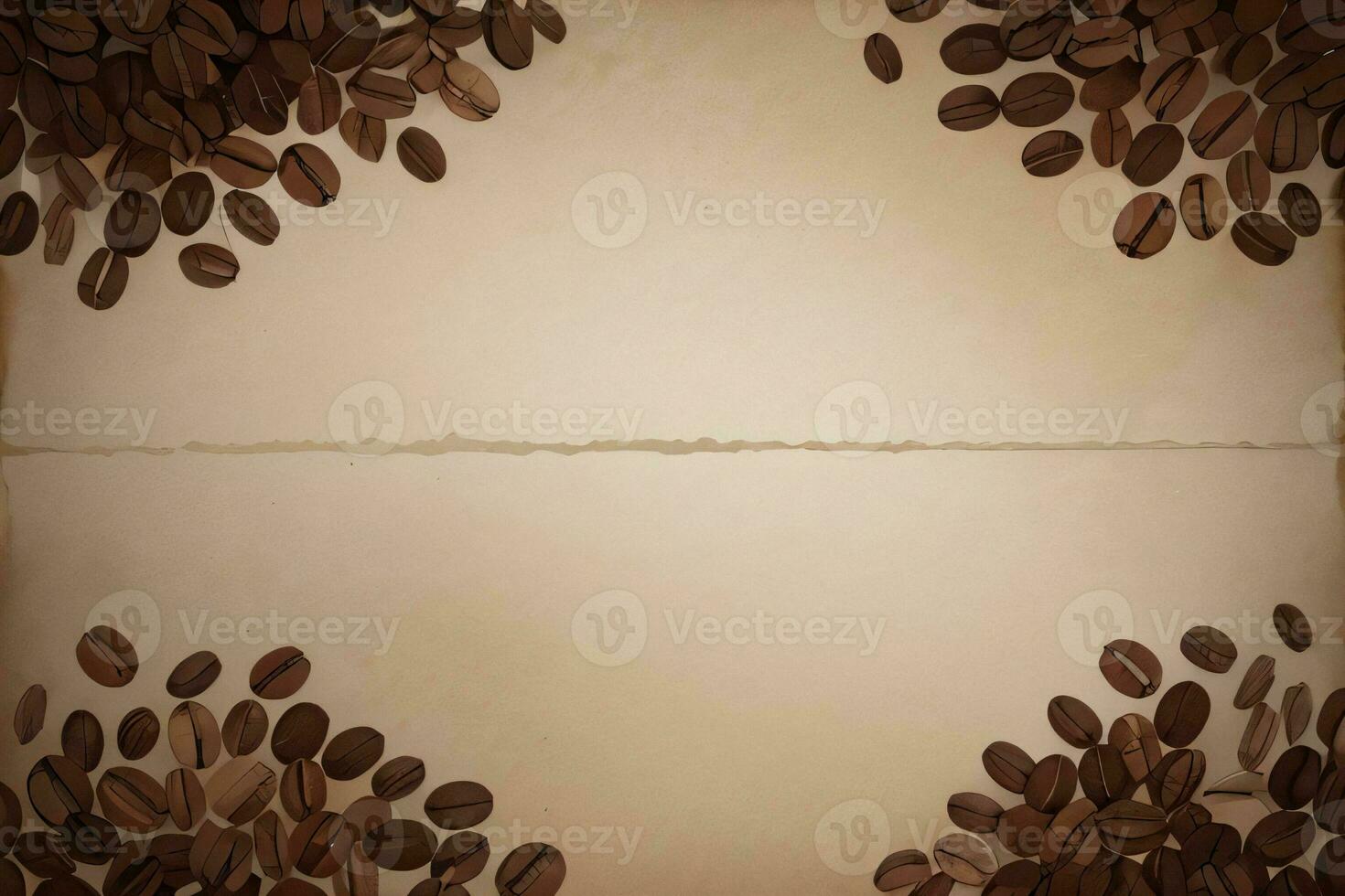 Vintage Background With Watercolor Coffee Beans and Leaves Cafe Template photo