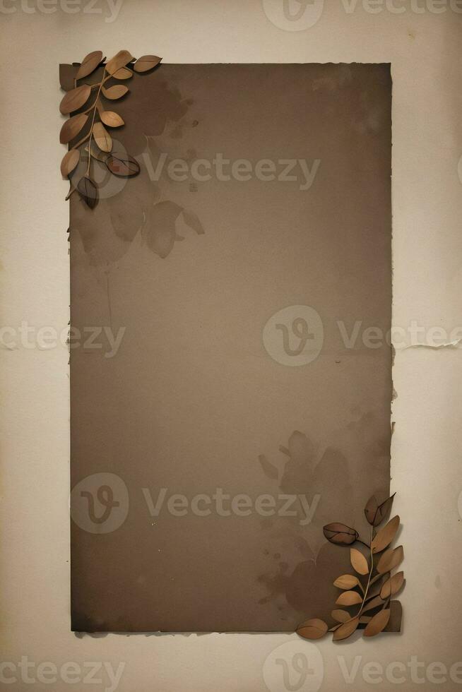 Vintage Background With Watercolor Coffee Beans and Leaves Cafe Template photo