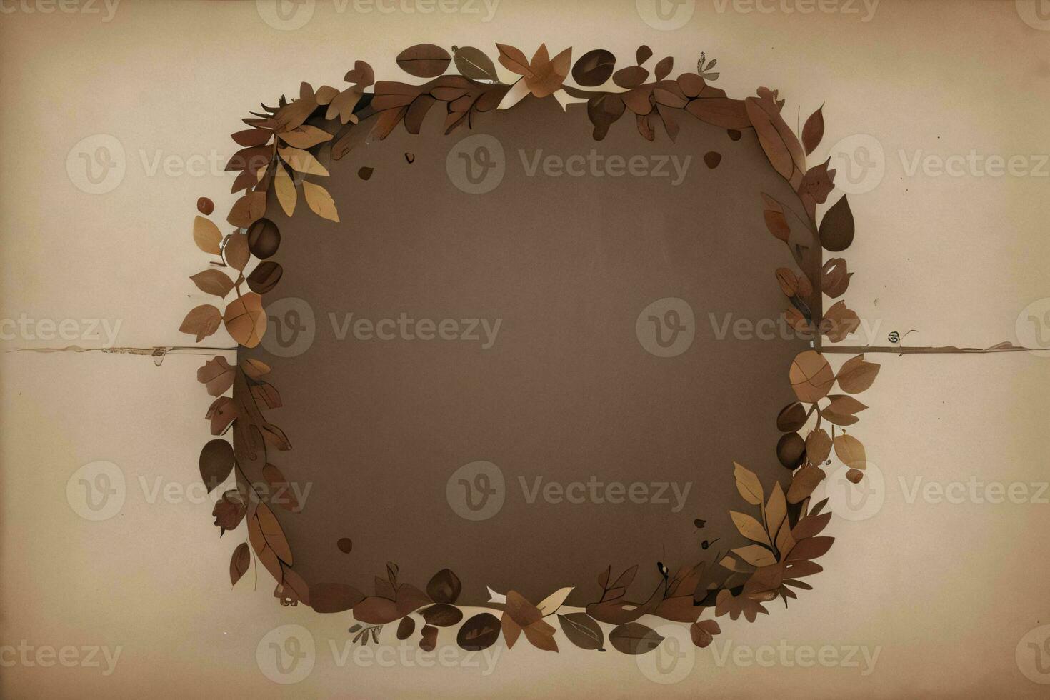 Vintage Background With Watercolor Coffee Beans and Leaves Cafe Template photo