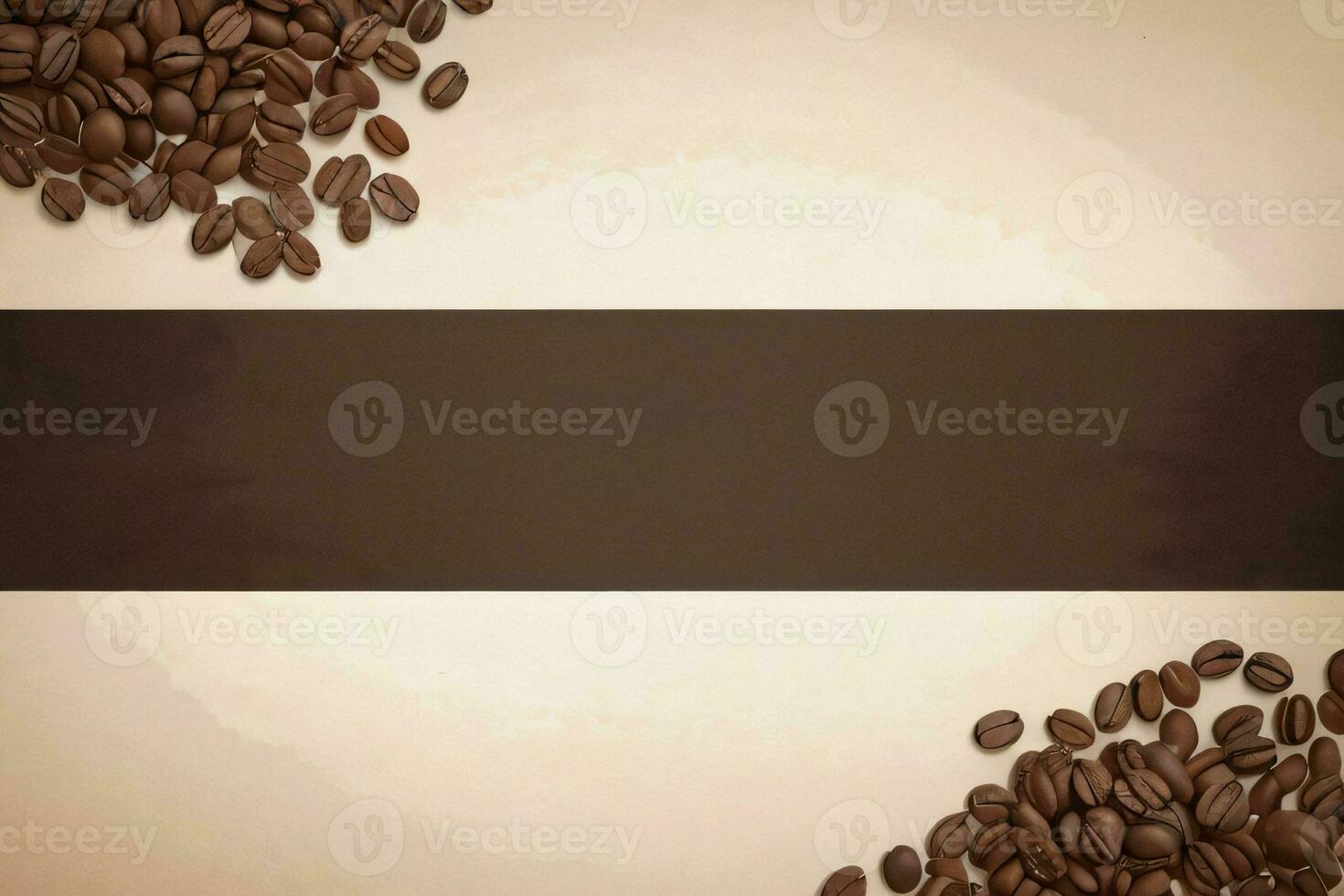 Vintage Background With Watercolor Coffee Beans and Leaves Cafe Template photo