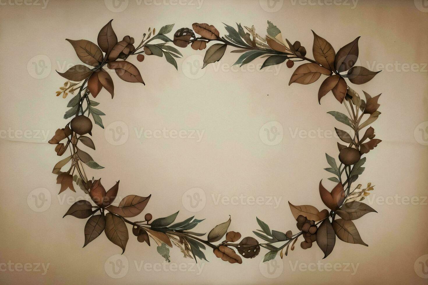 Vintage Background With Watercolor Coffee Beans and Leaves Cafe Template photo