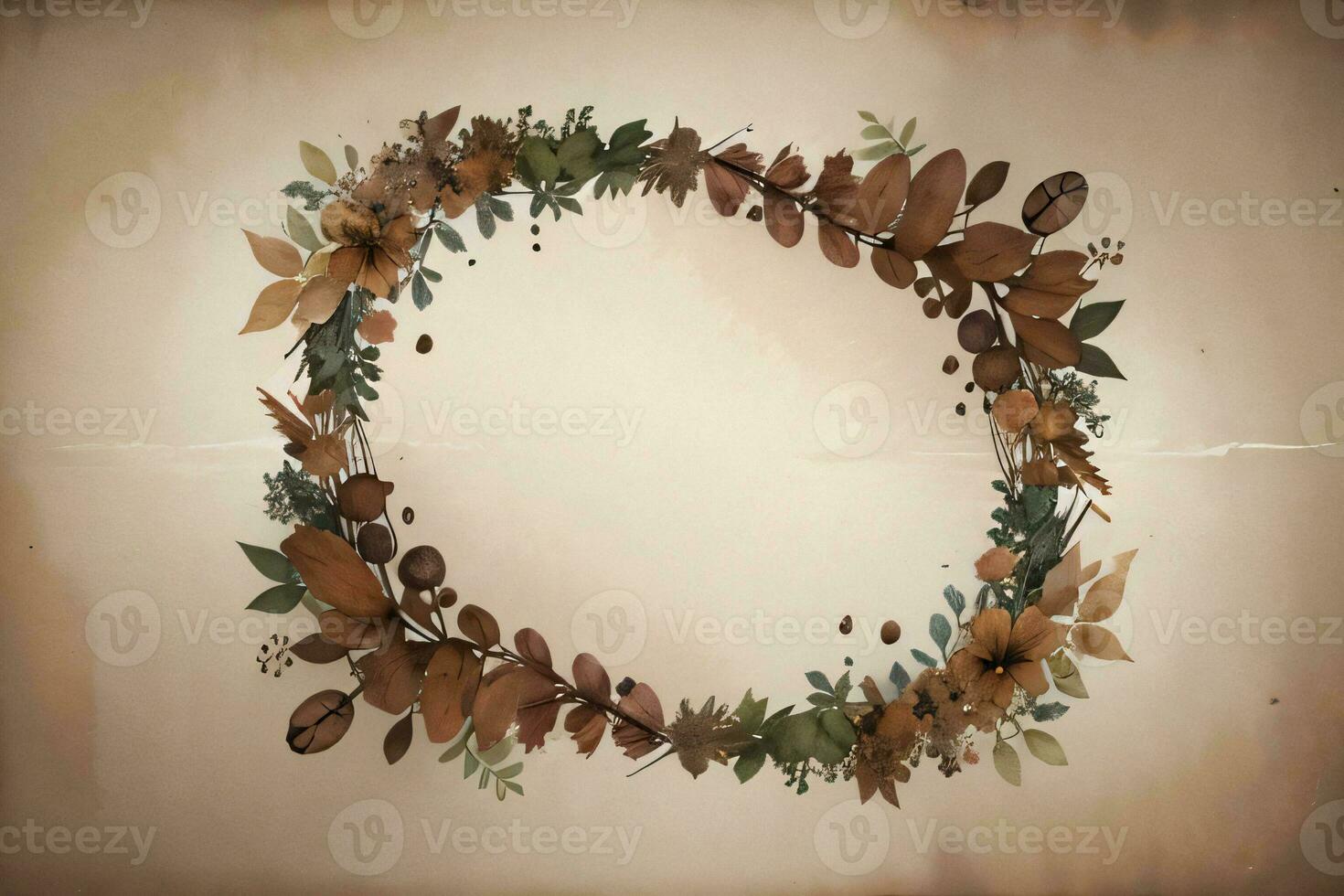 Vintage Background With Watercolor Coffee Beans and Leaves Cafe Template photo