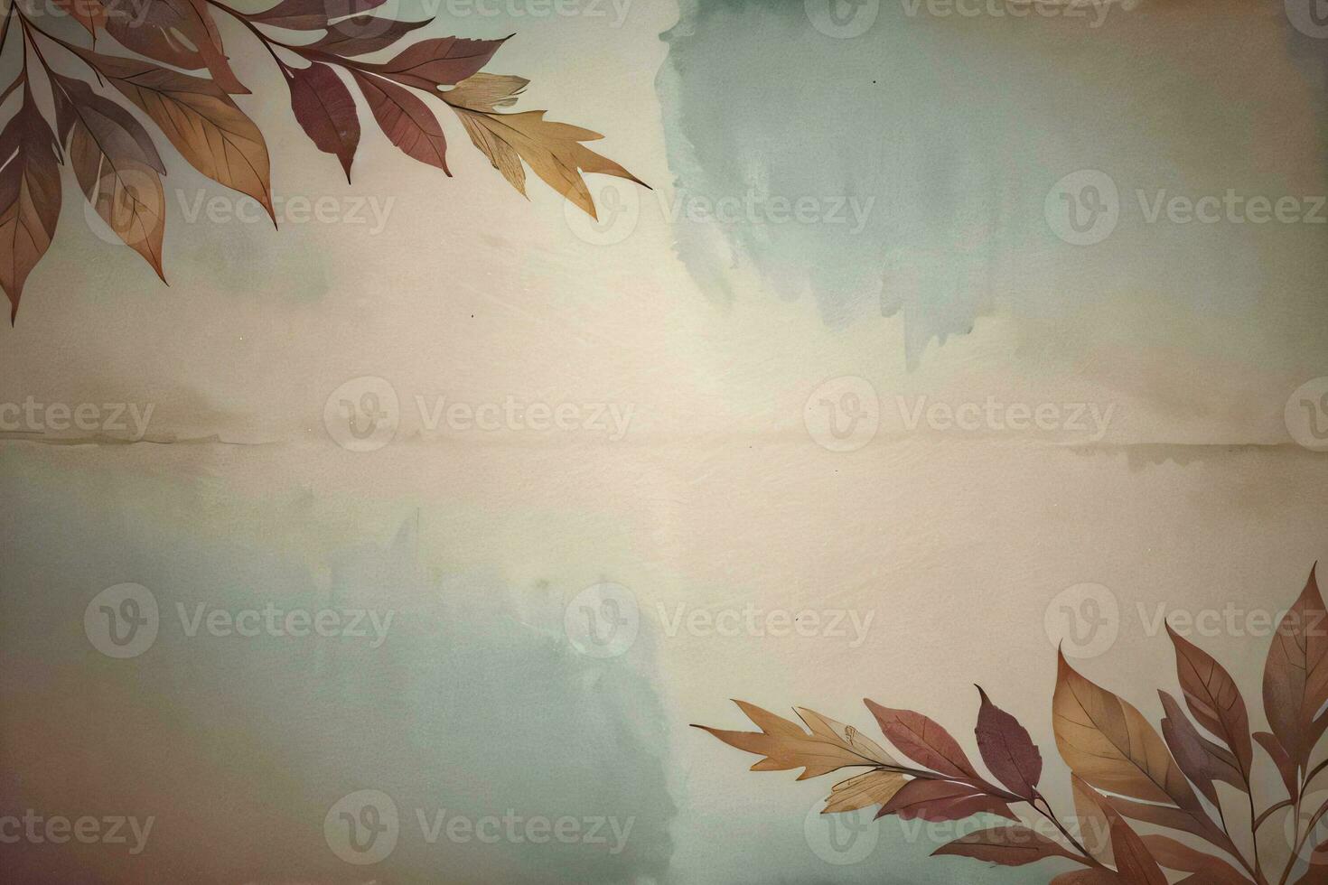 Vintage paper with leaves texture background photo