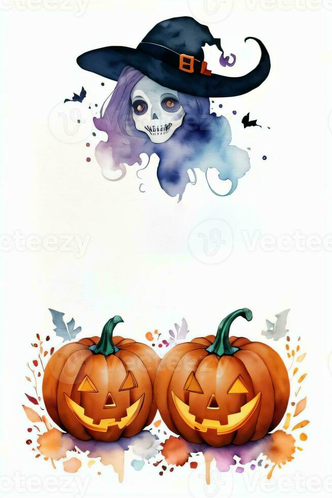 Halloween Watercolor Background photo