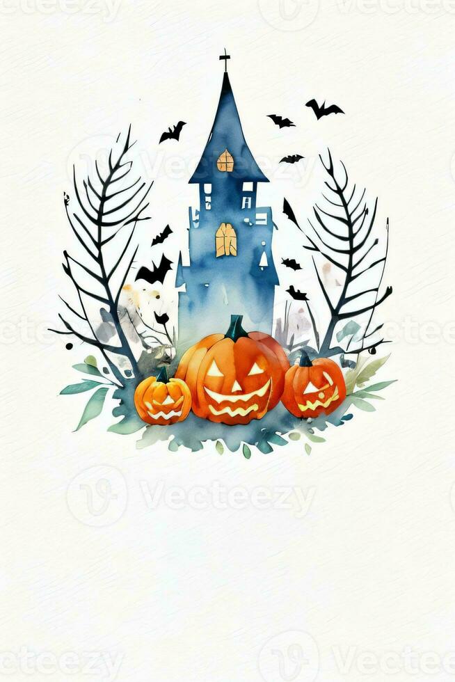 Halloween Watercolor Background photo