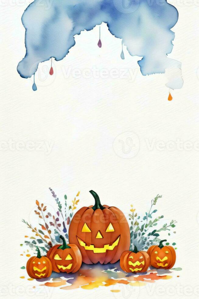 Halloween Watercolor Background photo