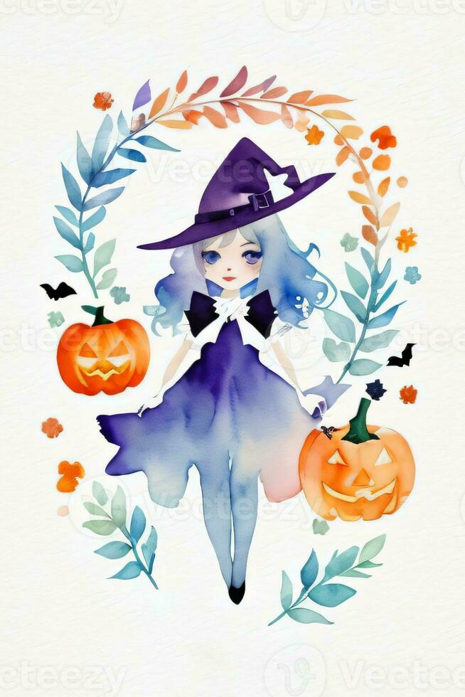 Halloween Watercolor Background photo