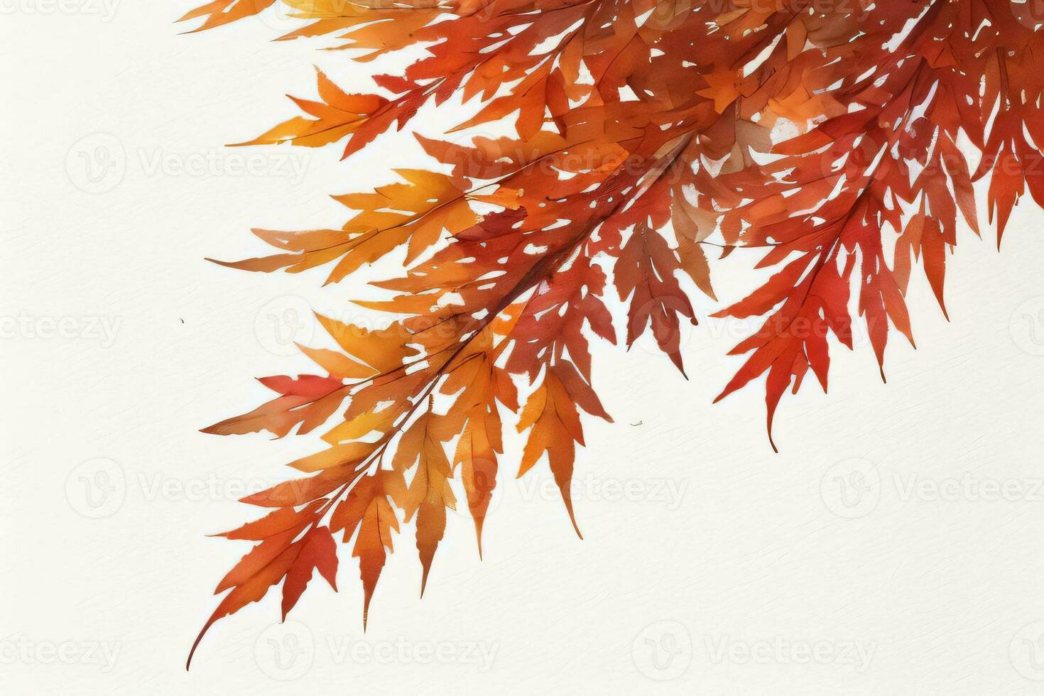 Background with Watercolor Fall Leaves photo