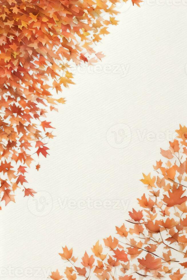 Background with Watercolor Fall Leaves photo