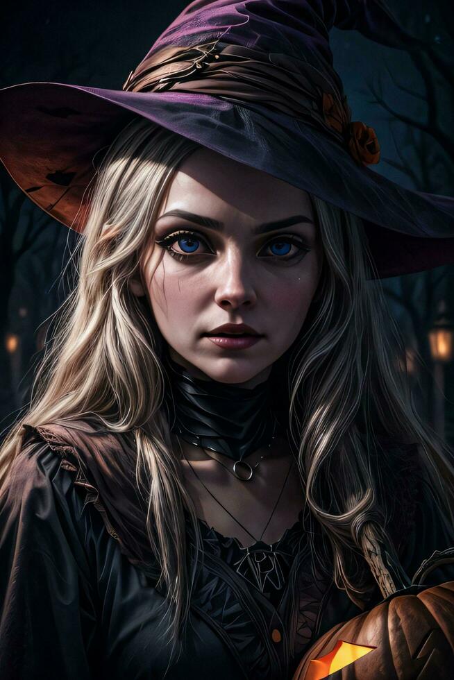 Photo portrait of the Halloween Witch