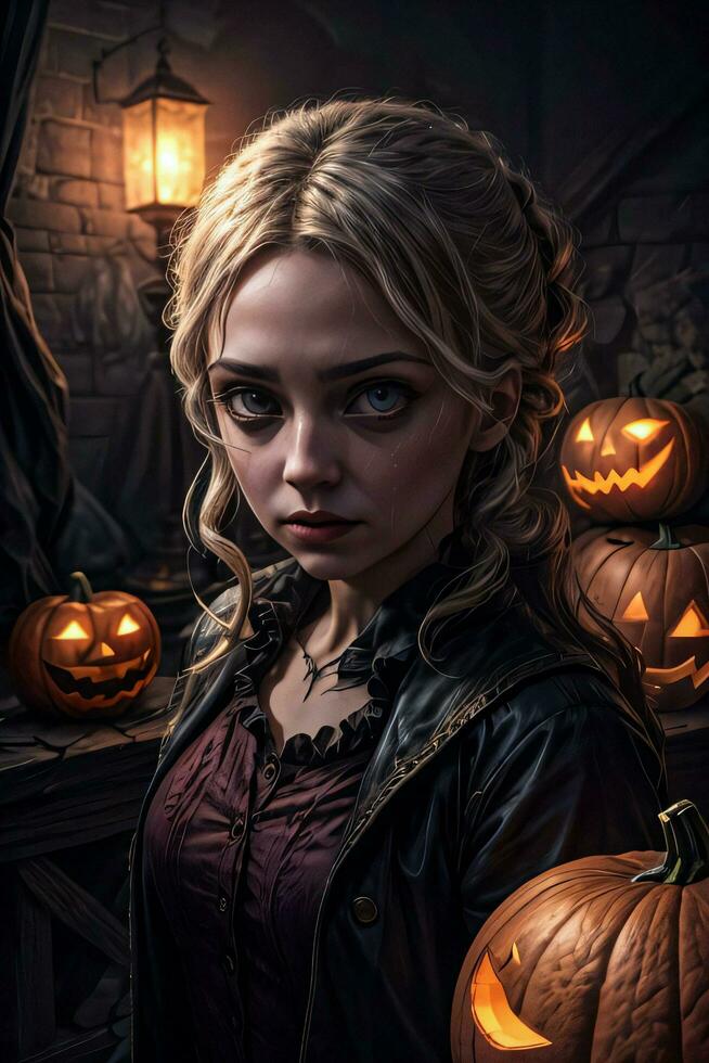 Photo portrait of the Halloween Witch