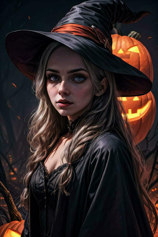 Photo portrait of the Halloween Witch