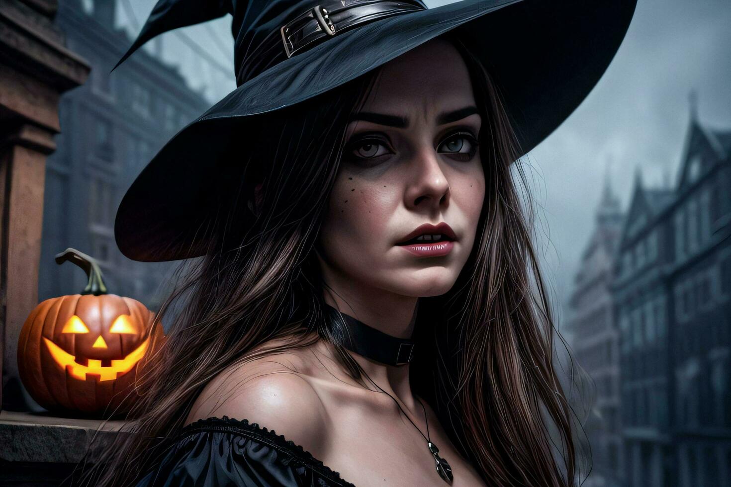 Photo portrait of the Halloween Witch