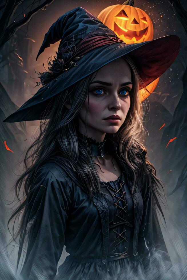 Photo portrait of the Halloween Witch