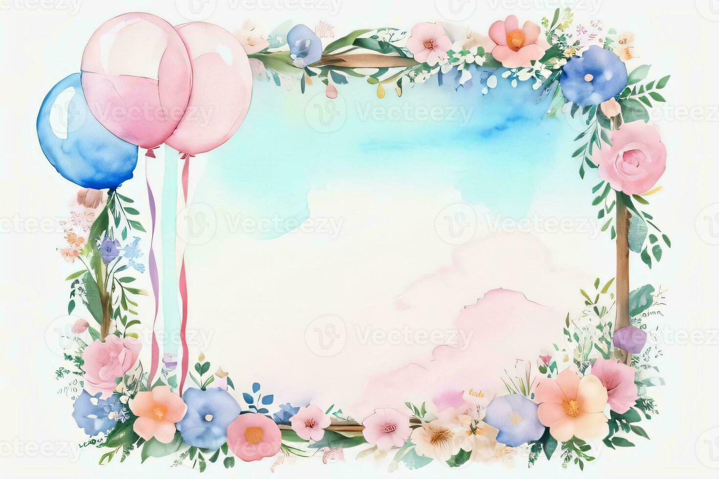 Watercolor Birthday Background photo