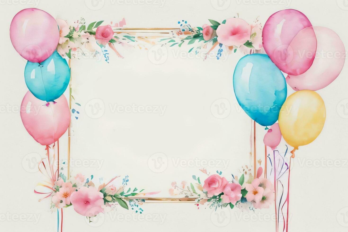 Watercolor Birthday Background photo