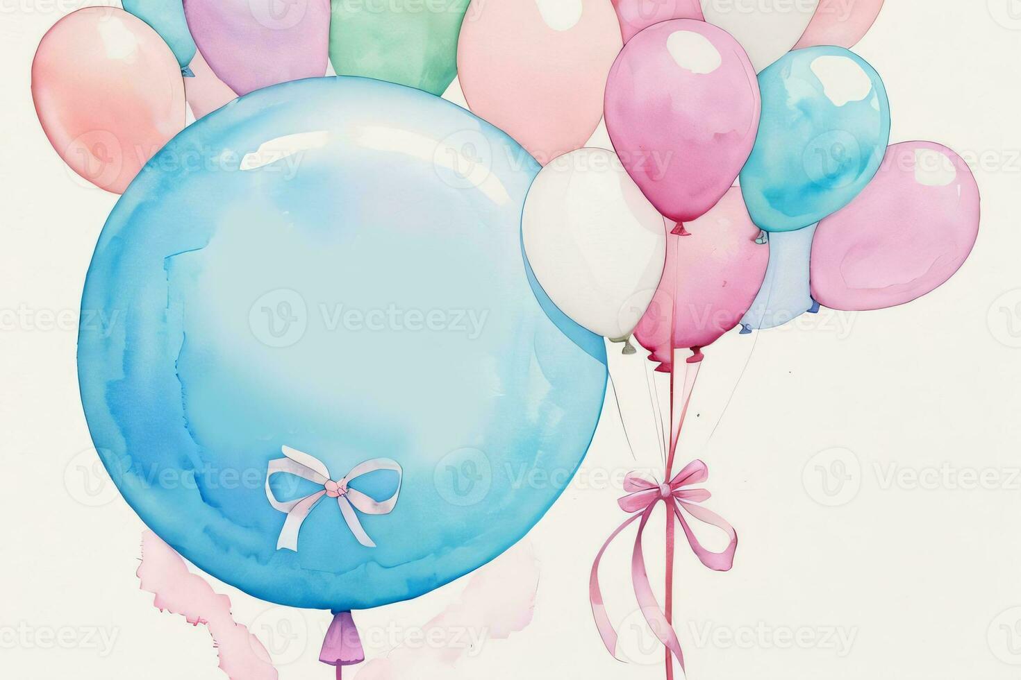 Watercolor Birthday Background photo