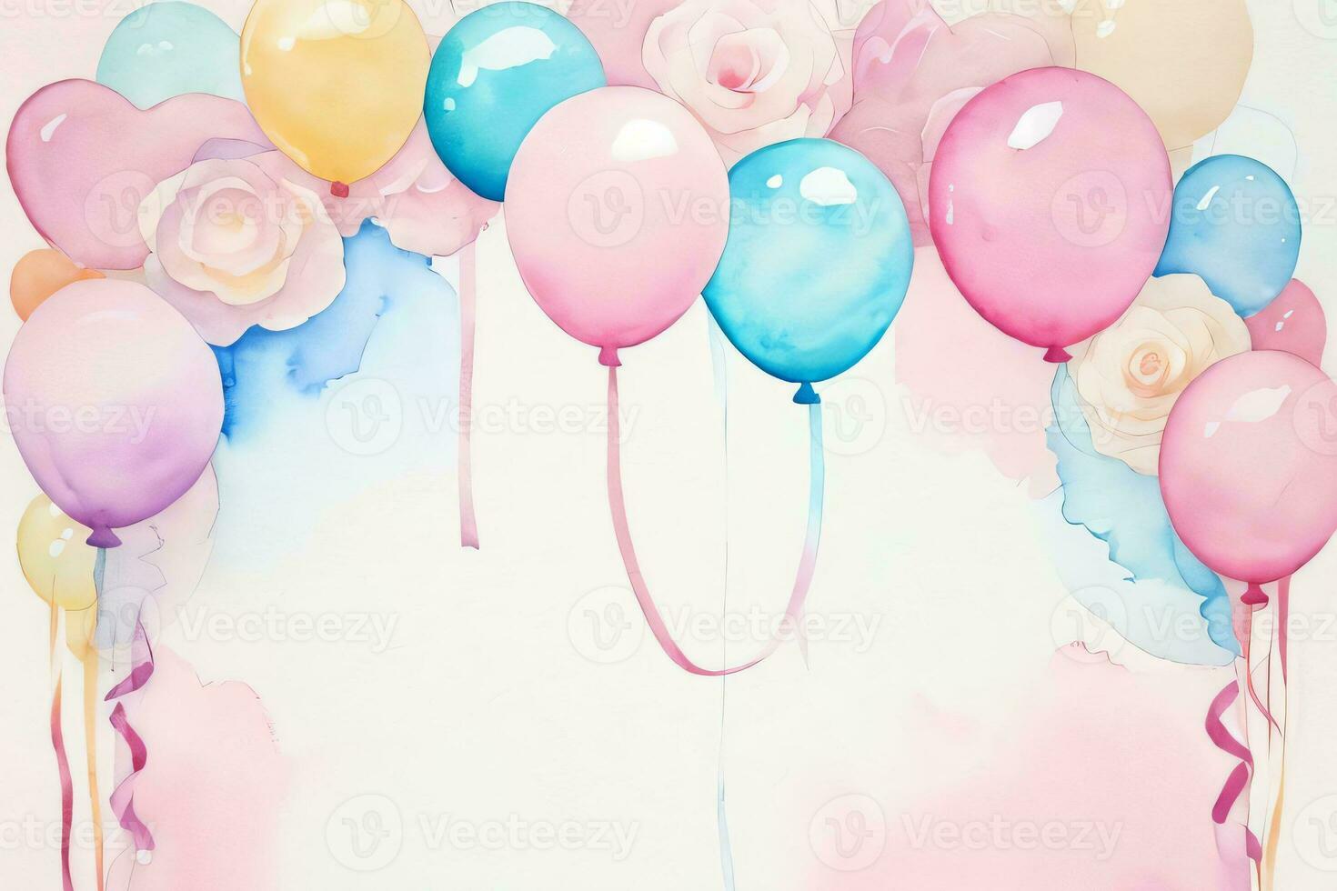 Watercolor Birthday Background photo