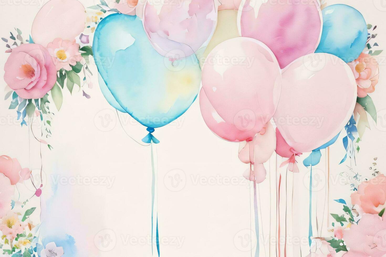 Watercolor Birthday Background photo