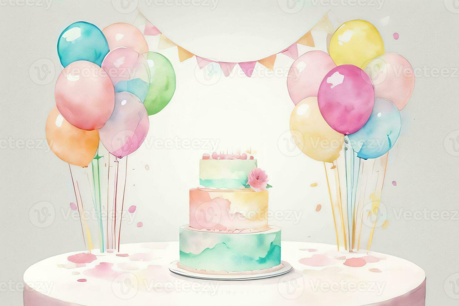 Watercolor Birthday Background photo