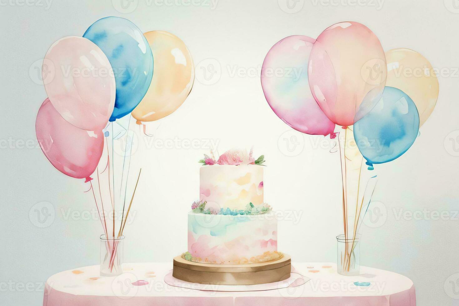 Watercolor Birthday Background photo