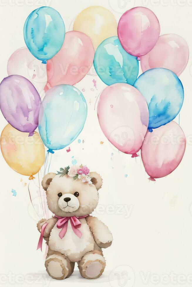 Watercolor Birthday Background photo