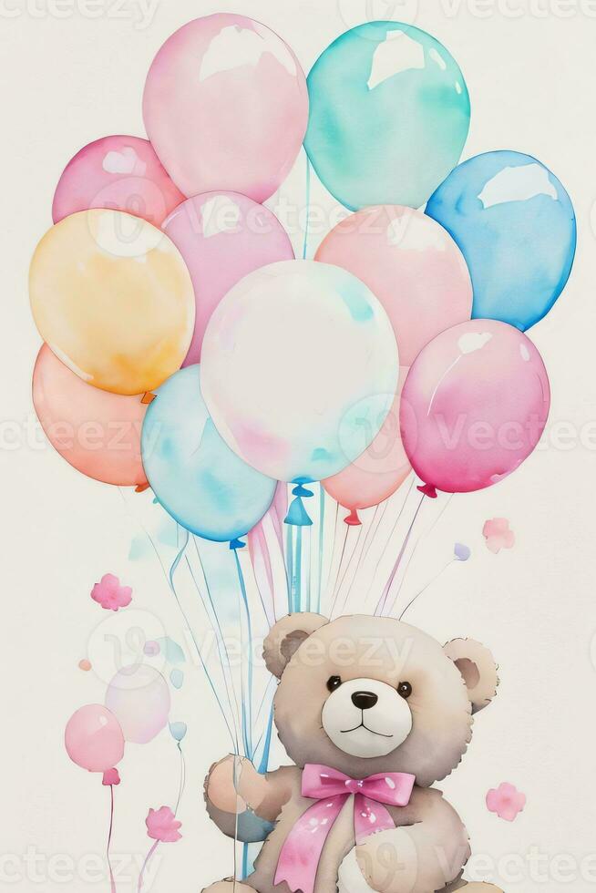 Watercolor Birthday Background photo