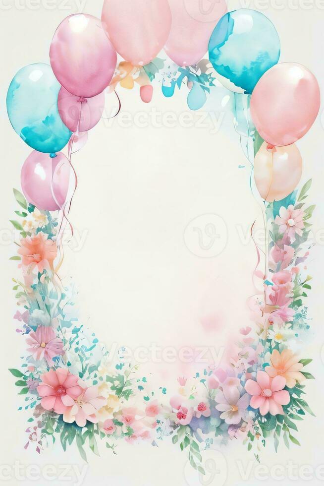 Watercolor Birthday Background photo