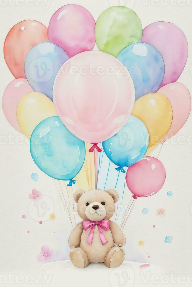 Watercolor Birthday Background photo