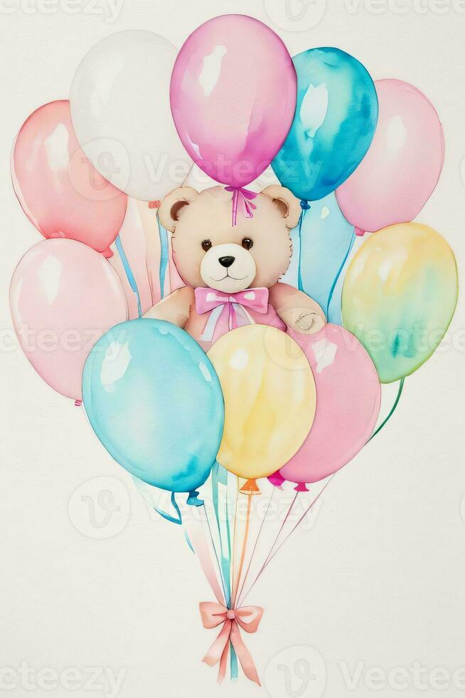 Watercolor Birthday Background photo