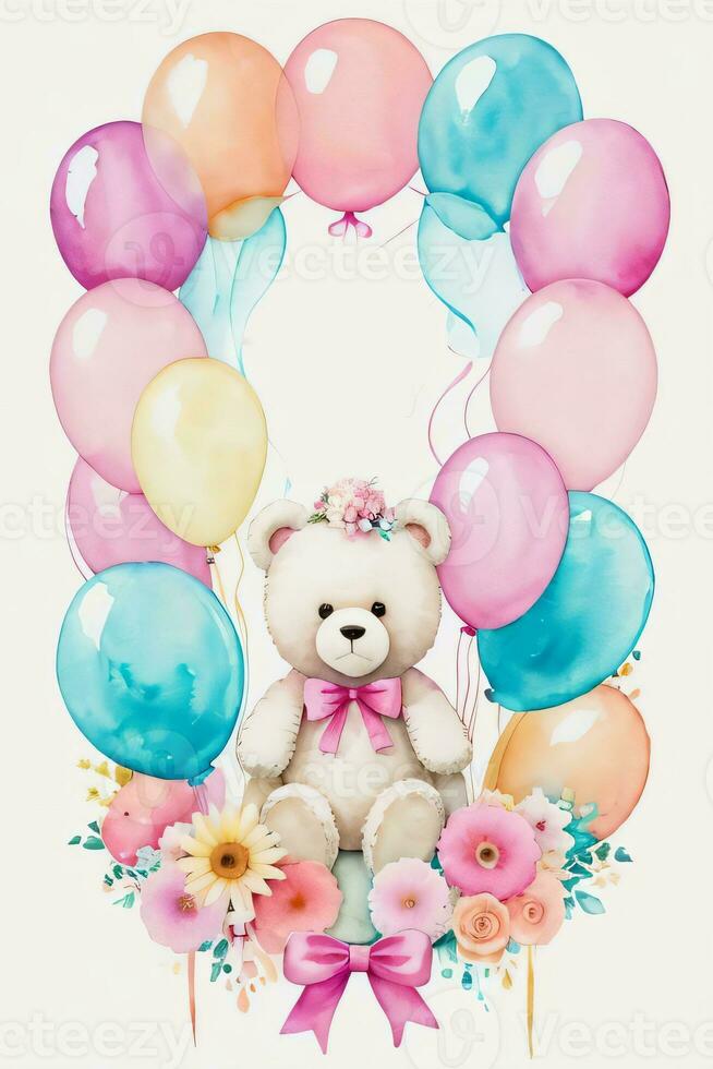 Watercolor Birthday Background photo