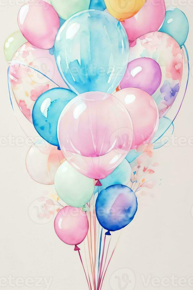 Watercolor Birthday Background photo