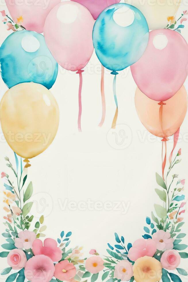 Watercolor Birthday Background photo