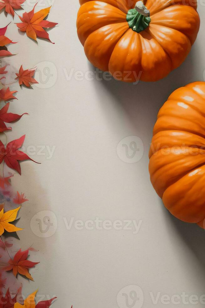 Watercolor Background For text with Pumpkins photo