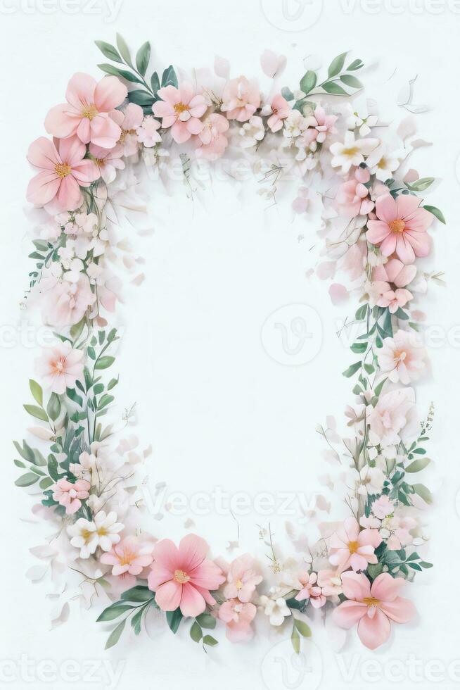 Watercolor Pink Flowers Background photo