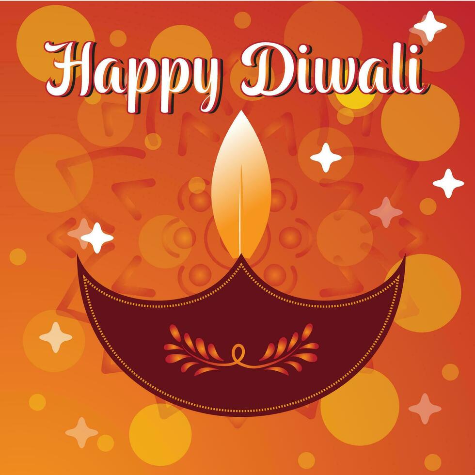 Diwali festival of lights colorful banner template design with decorative diya lamp. vector illustration.Print