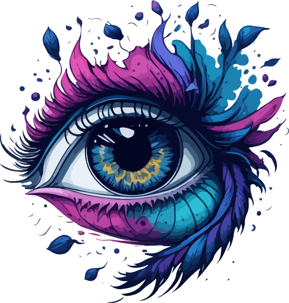 Beautiful Blue Eye Clip Art with AI Generative png