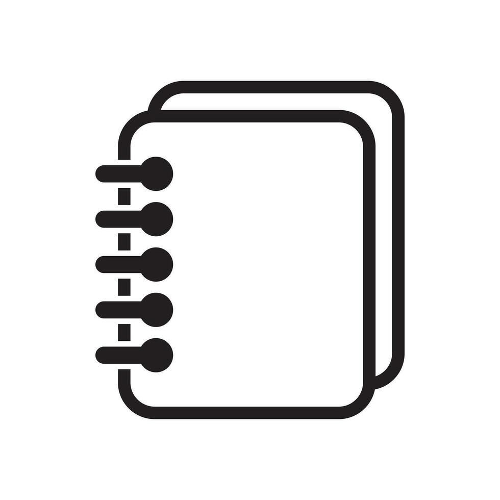 Notebook icon, notepad page icon. vector