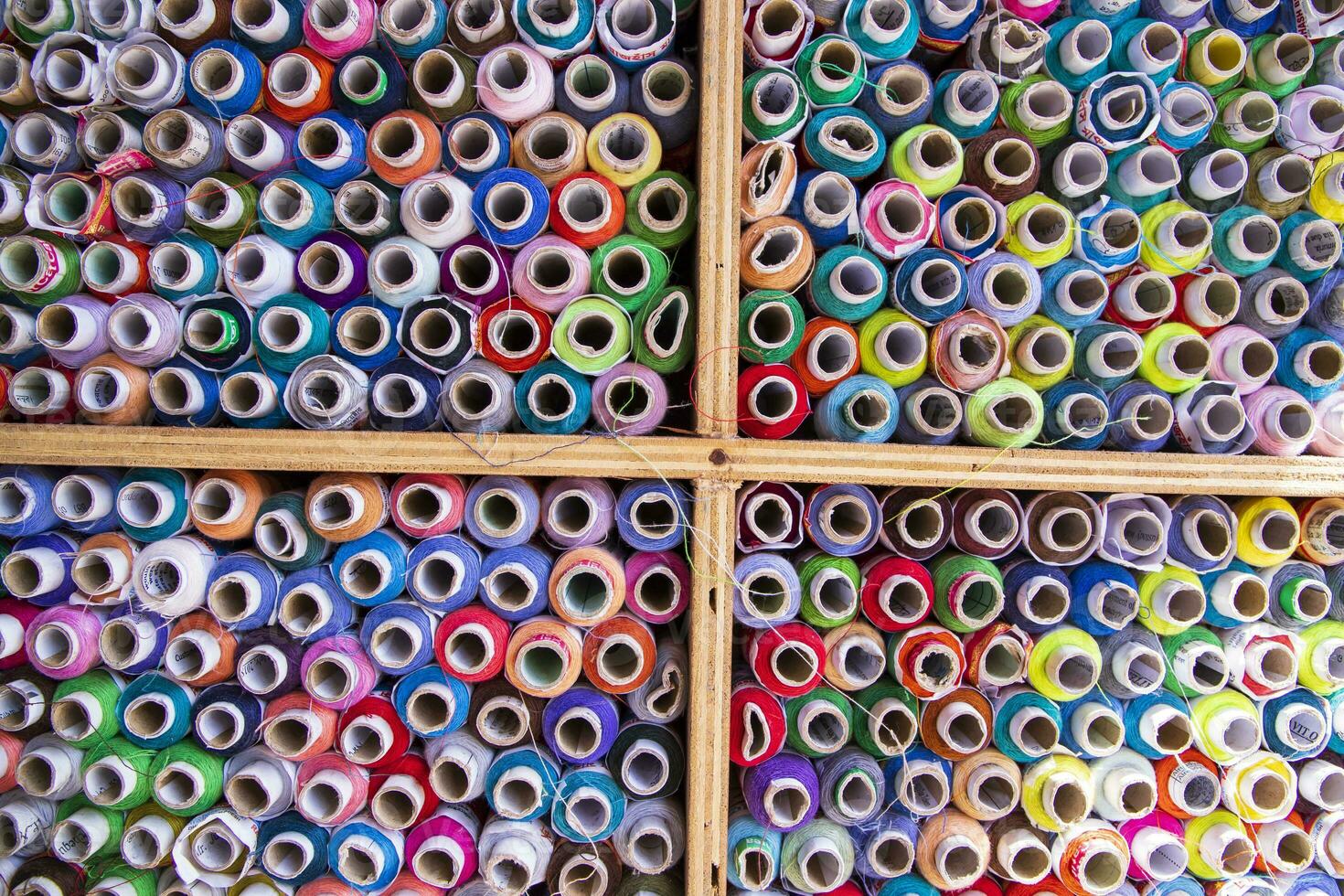 Multicolored Sewing threads pattern texture can be used as a background wallpaper photo