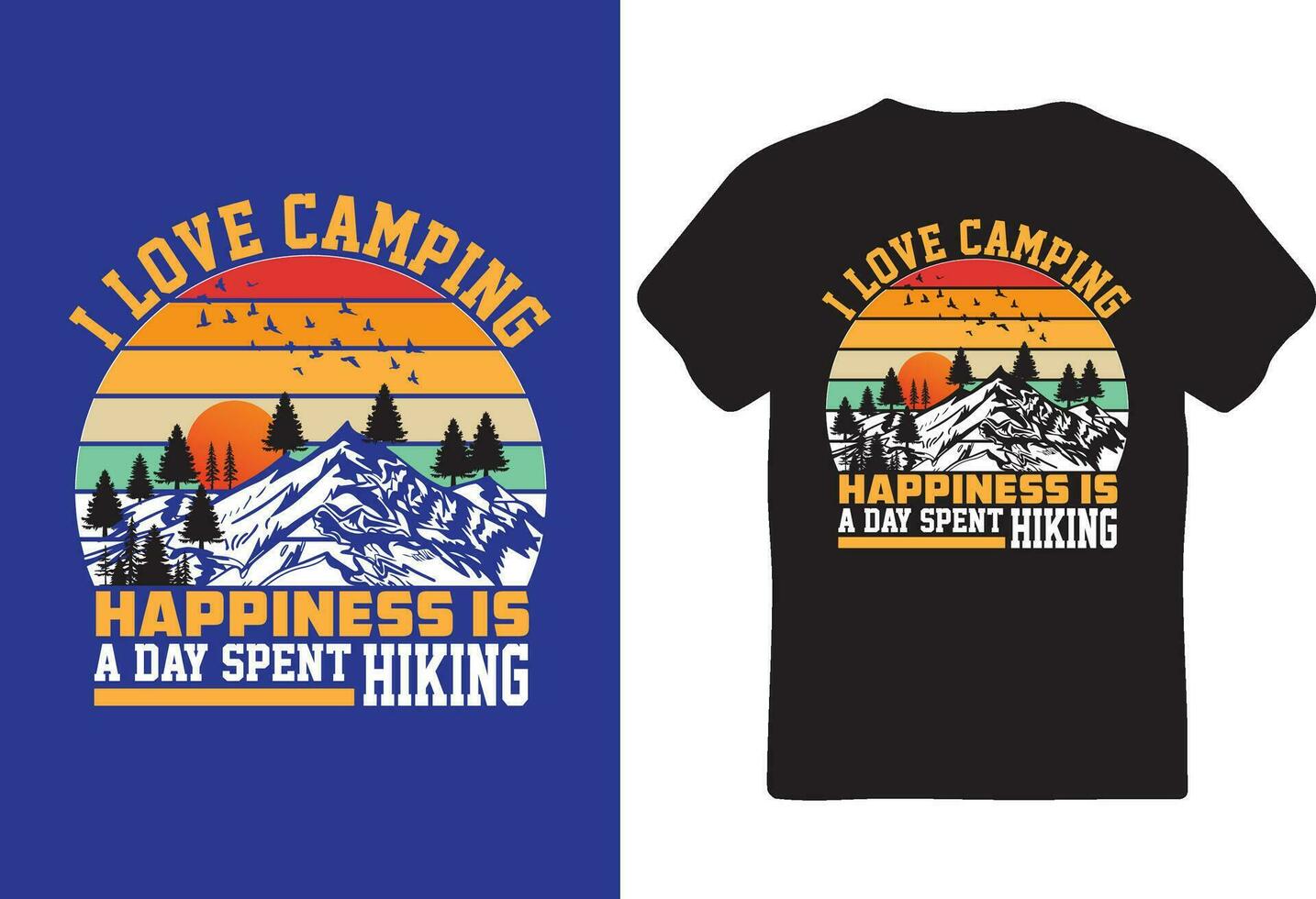 Camping T-Shirt Design Template vector