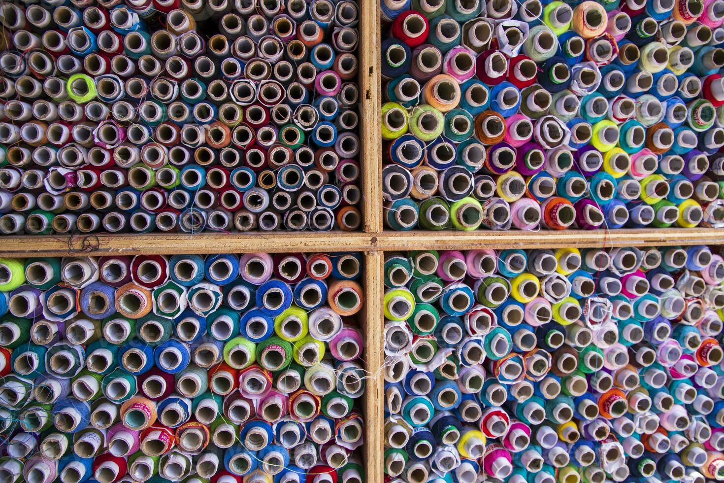Multicolored Sewing threads pattern texture can be used as a background wallpaper photo