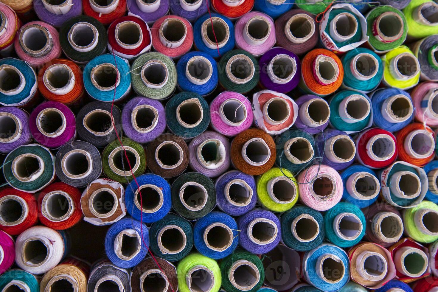 Multicolored Sewing threads pattern texture can be used as a background wallpaper photo
