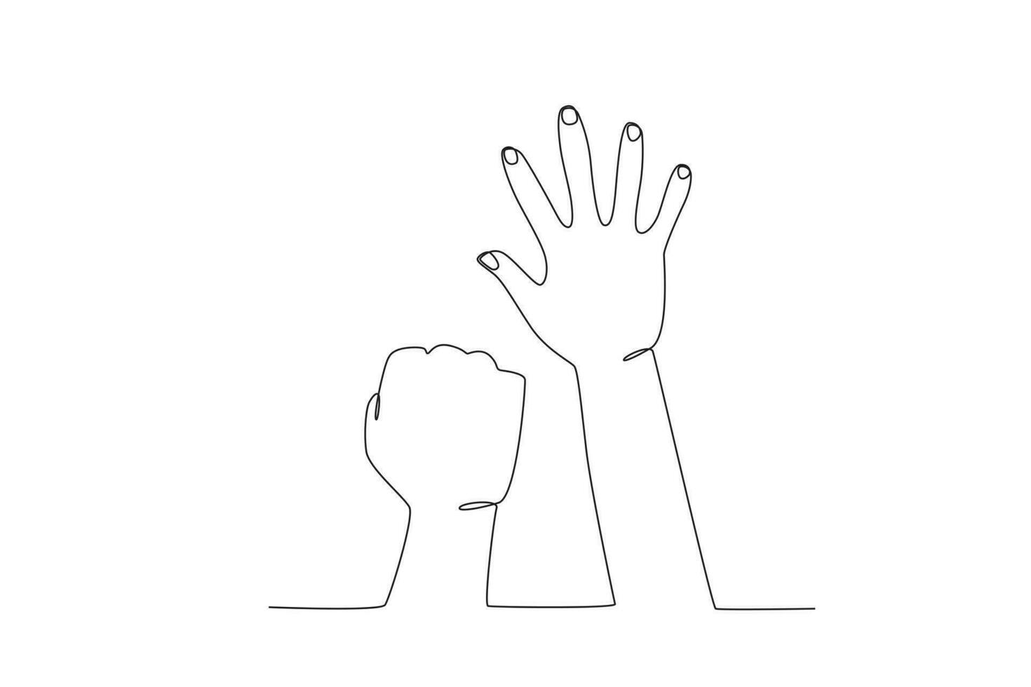Hands raised fighting for justice vector
