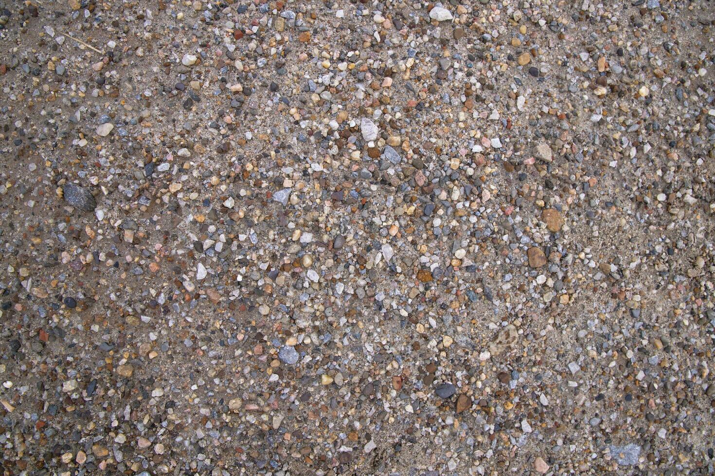 Background texture of small pebbles on the surface of the road photo