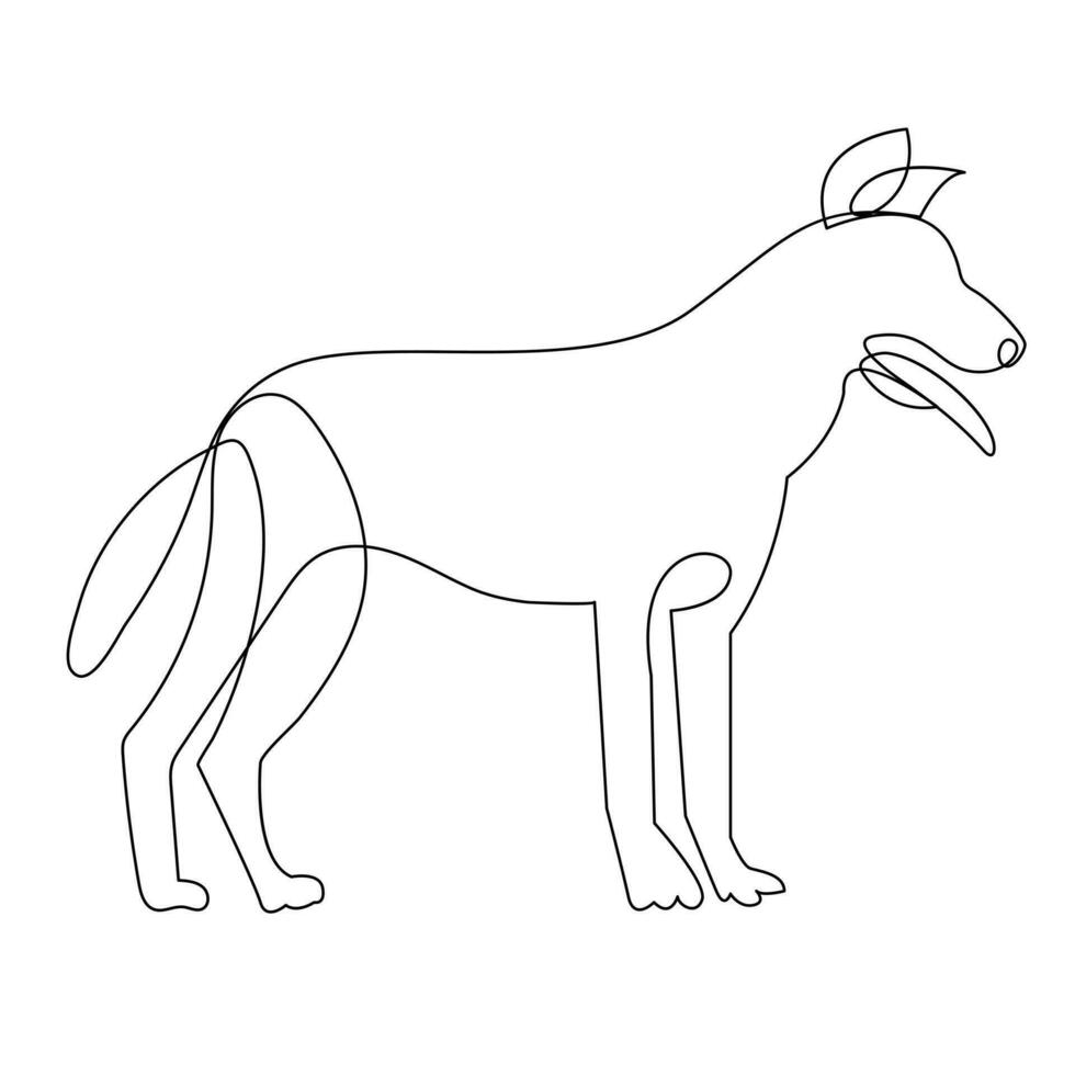 continuo uno línea perro mascota contorno vector Arte dibujo