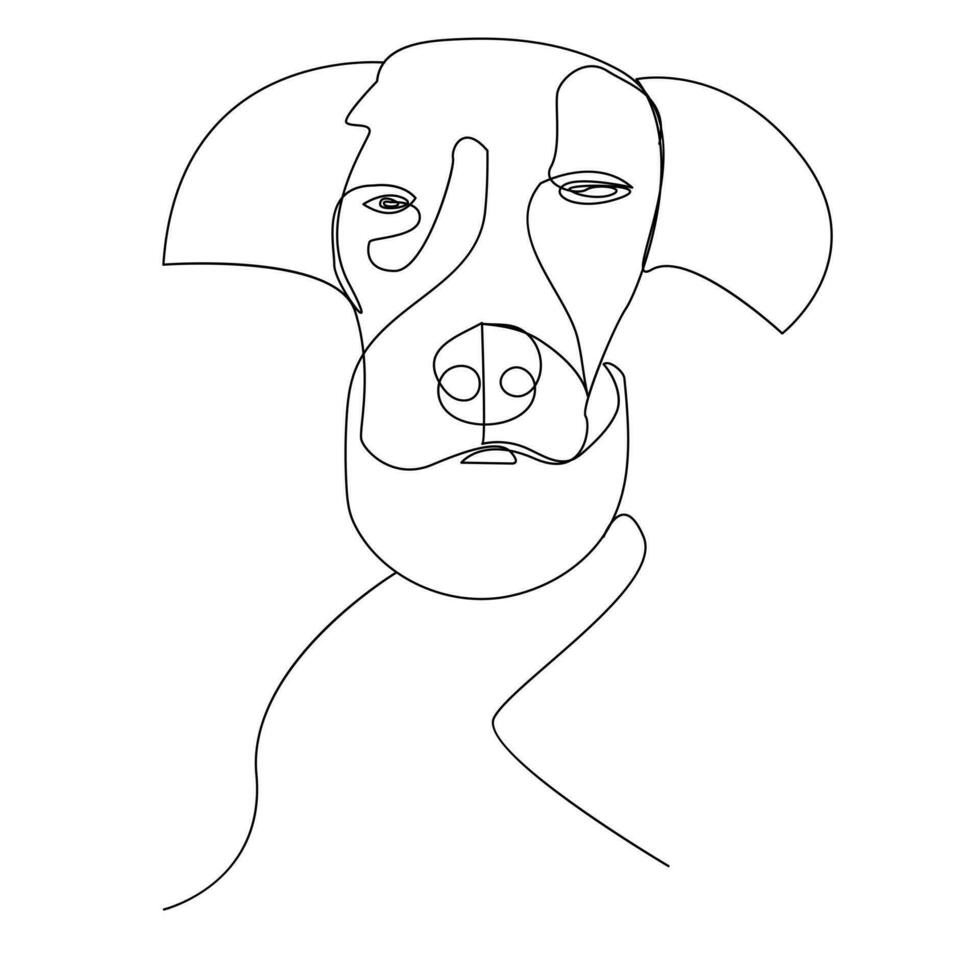 continuo uno línea perro mascota contorno vector Arte dibujo